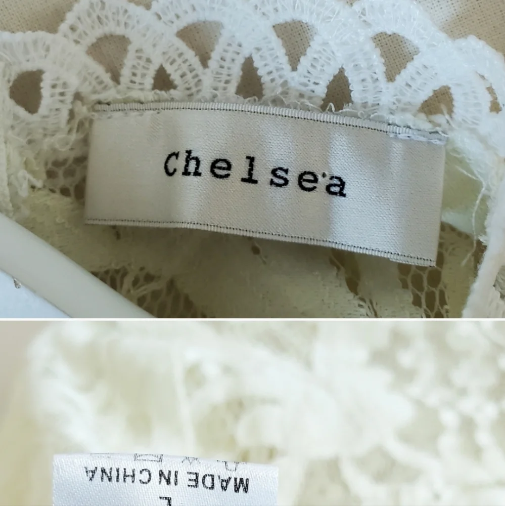 Lace Crop Top with Tulle Bell Sleeves Chelsea size small  like new without tag - Picture 3 of 12